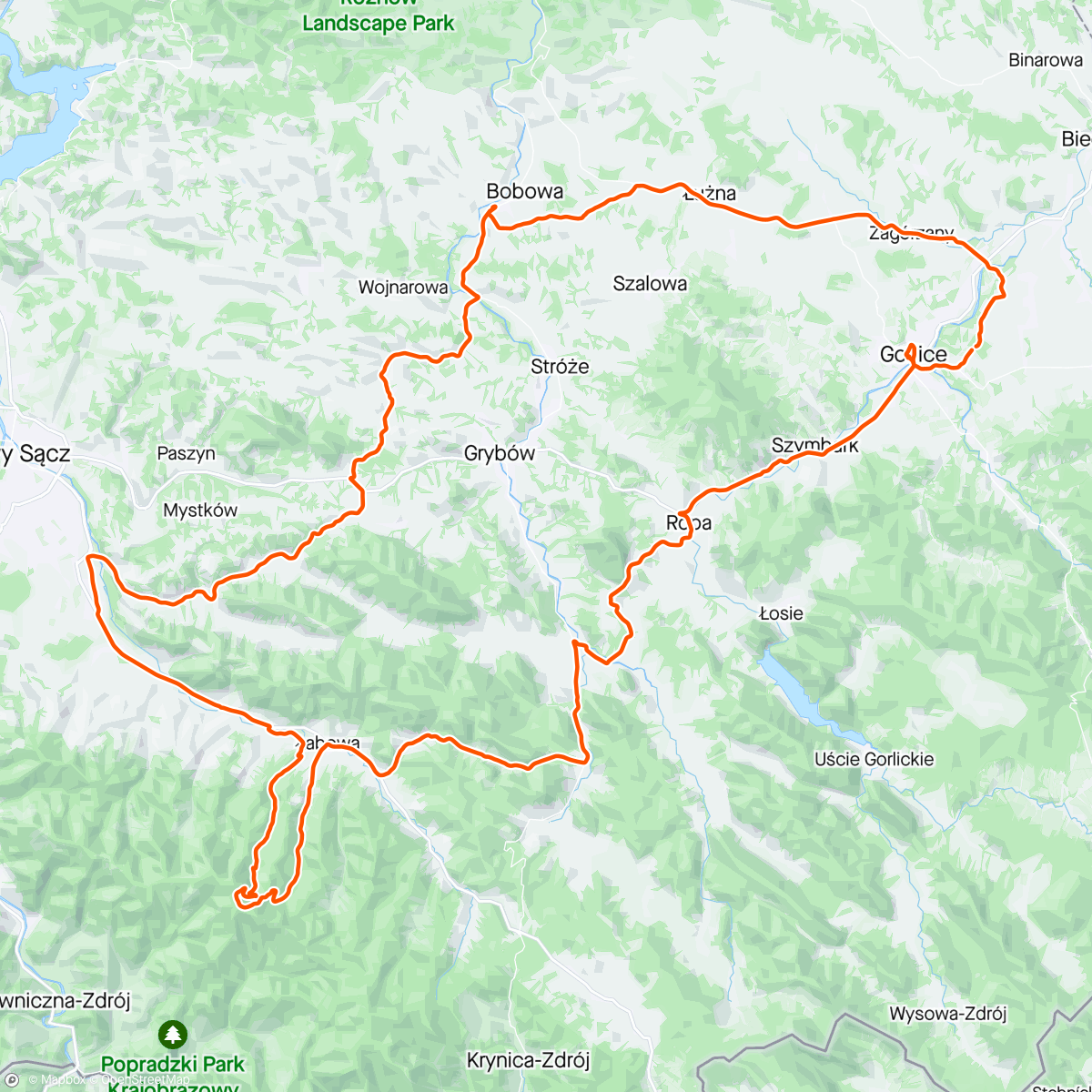 Map of the activity, Hala Łabowska 1061 m n.p.m.