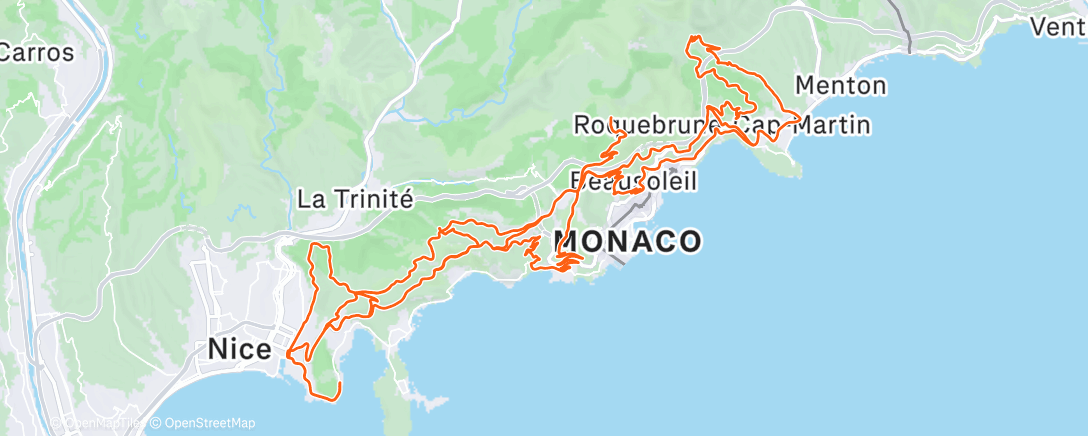 Map of the activity, Sortie vélo le matin