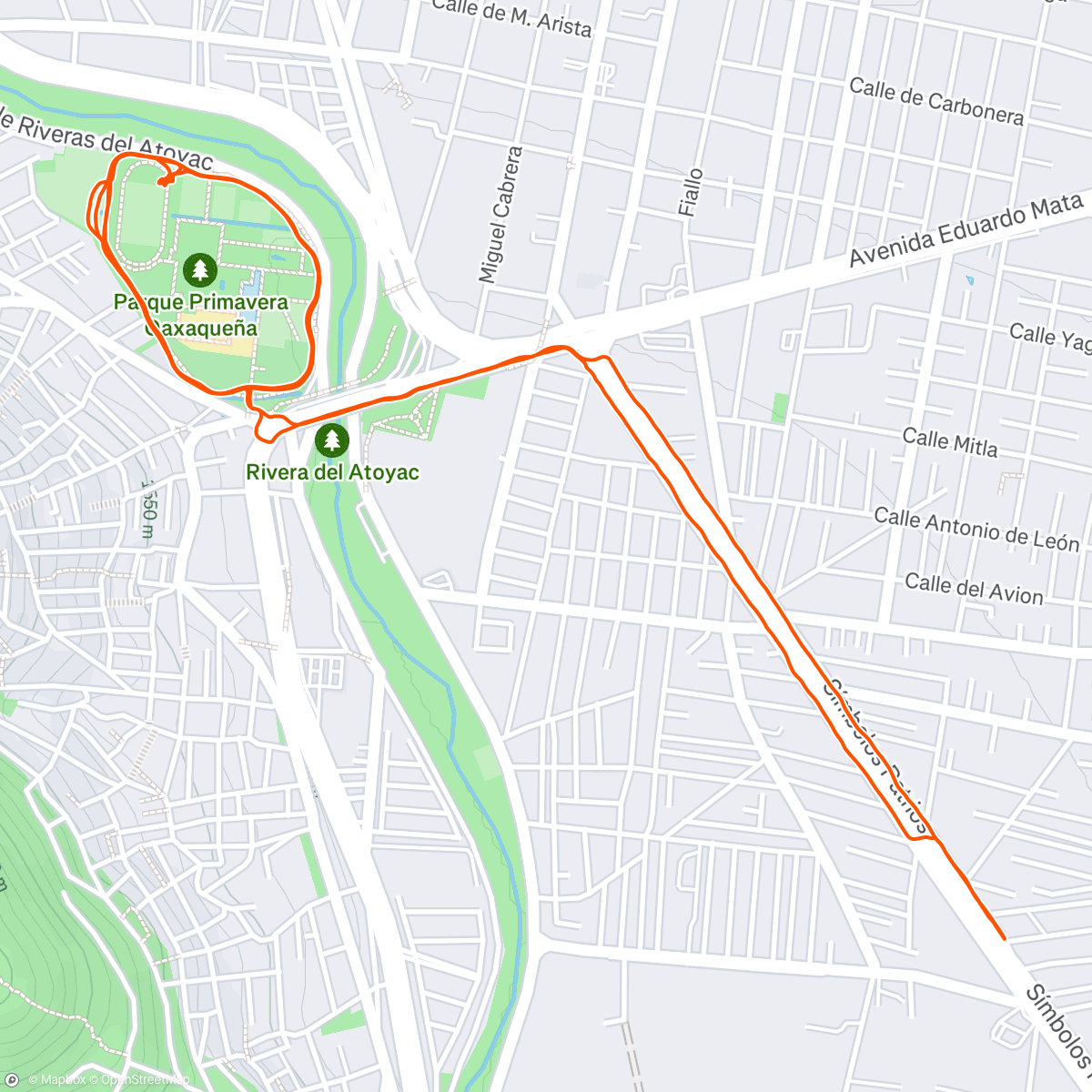 Map of the activity, Session at Parque Primavera · Titanes Camp Track