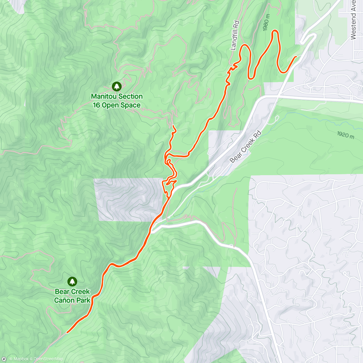 Map of the activity, Hills!