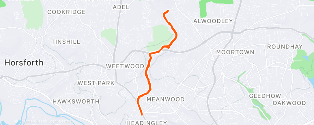 Map of the activity, Evening Run