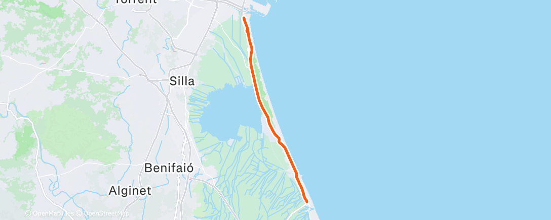 Map of the activity, Bicicleta por la mañana