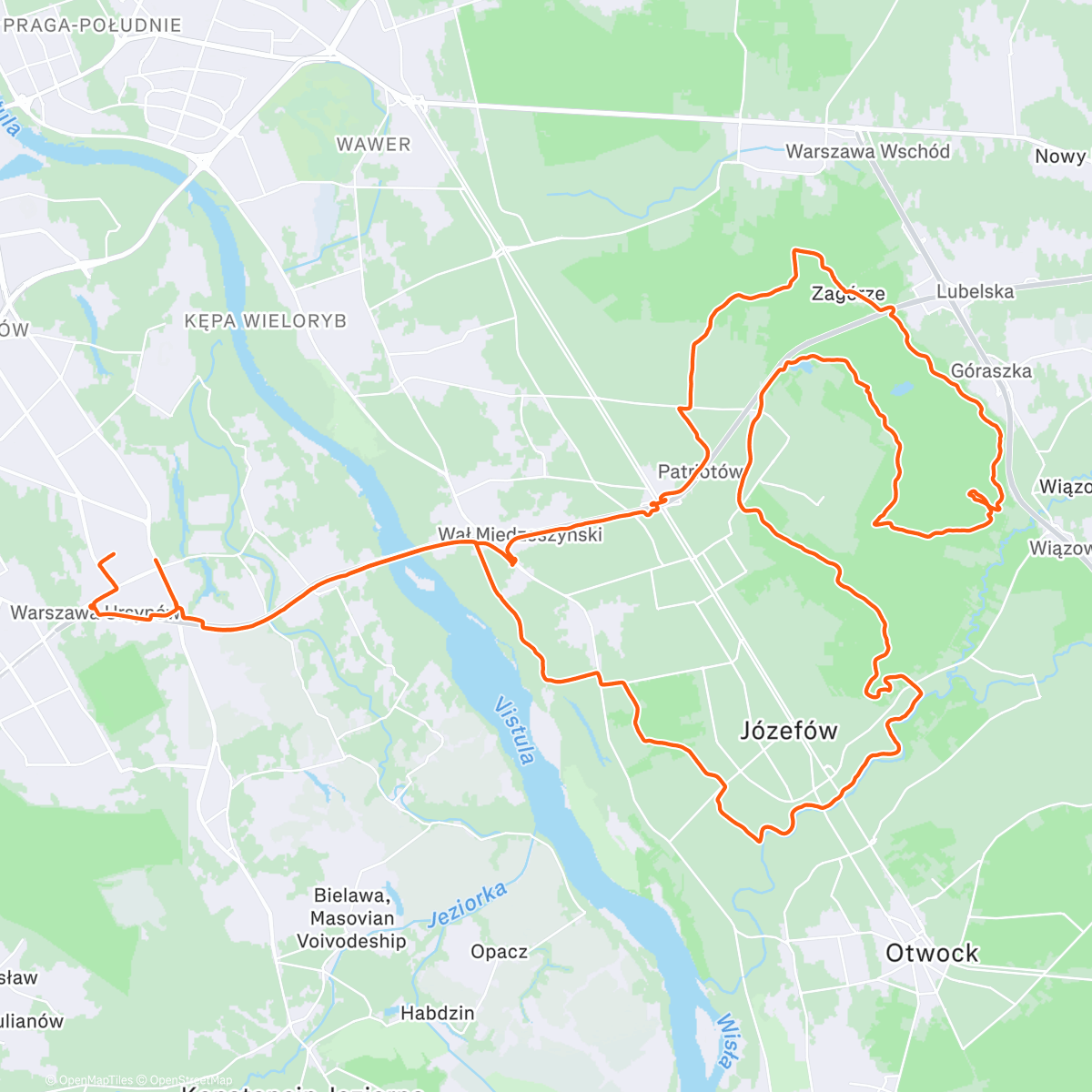 Map of the activity, Afternoon Ride