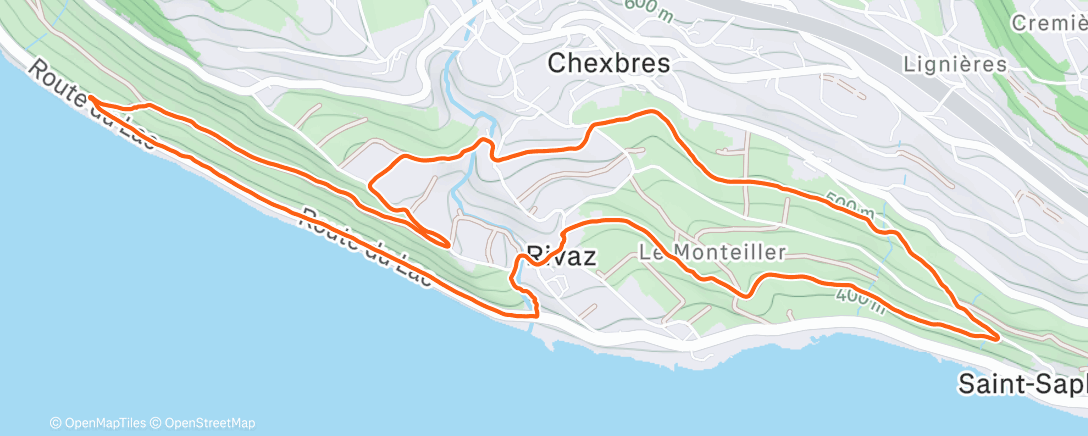 Map of the activity, Lunch Run