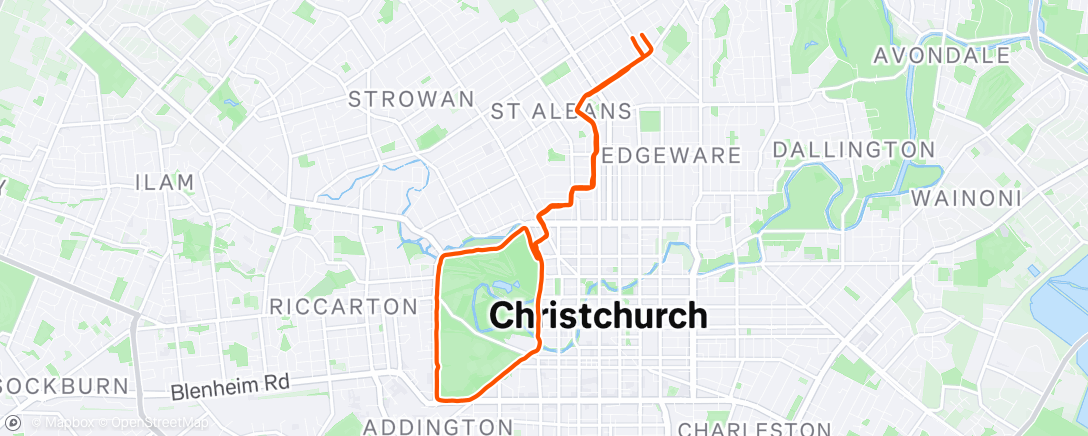 Map of the activity, Afternoon Run