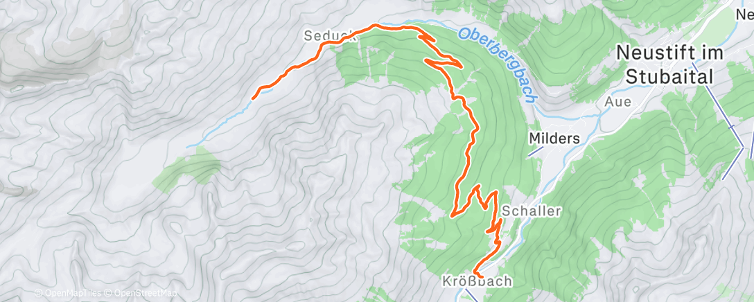 Map of the activity, Long aerobic run