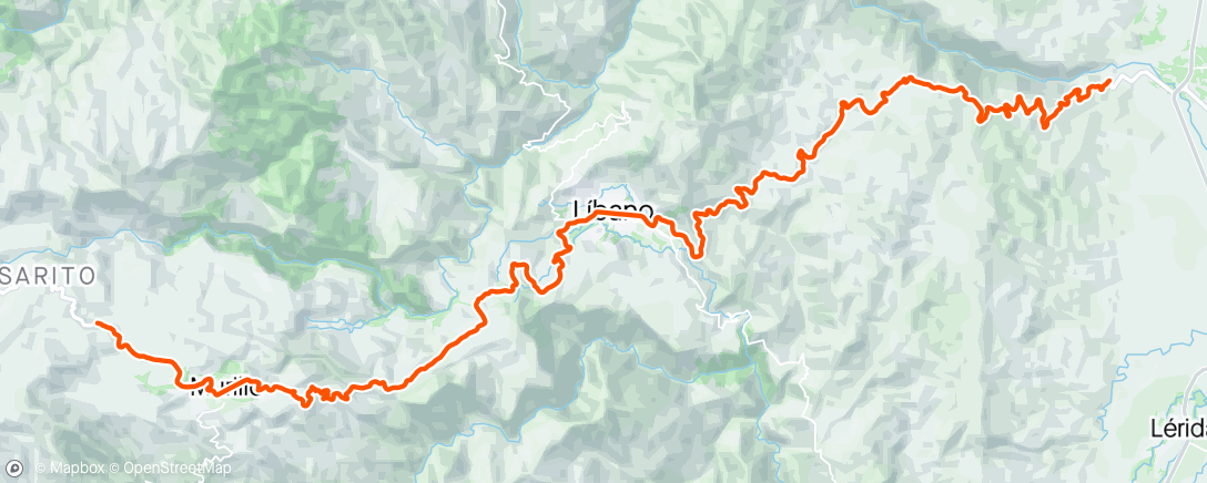Map of the activity, Armero - Murillo + 5 km