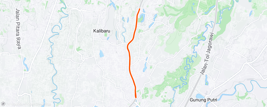 Map of the activity, Afternoon Run