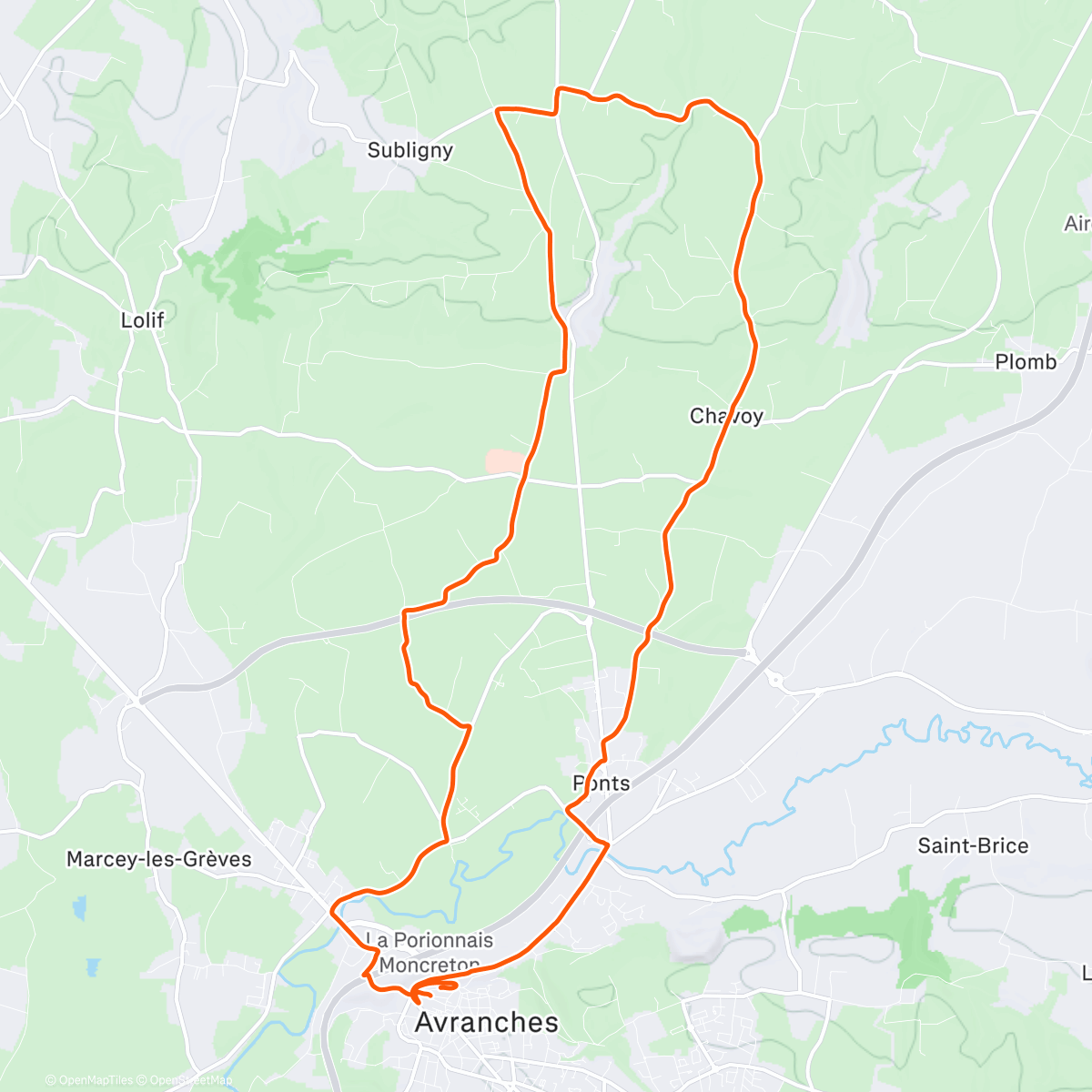 Map of the activity, Sortie longue programme RunFlow ☑️