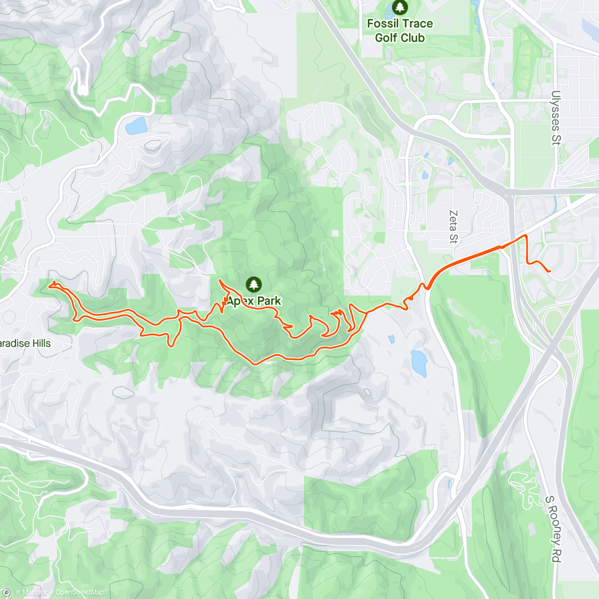 Mapa de la actividad, Lunch E-Mountain Bike Ride