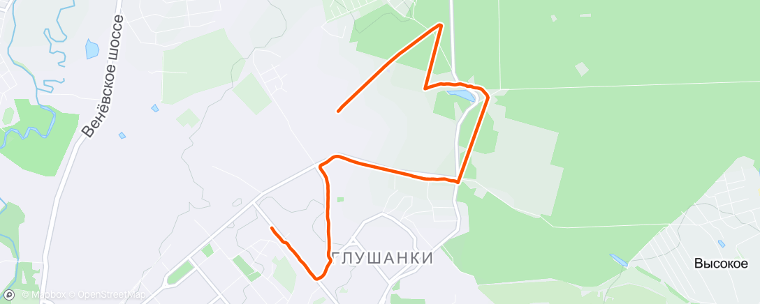 Mappa dell'attività Трейлраннинг (вечер)