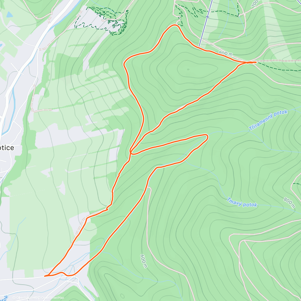 Map of the activity, Afternoon Trail Run