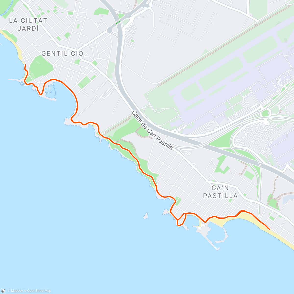 Map of the activity, Morning Run Can Pastilla☀️🏖️ intervall