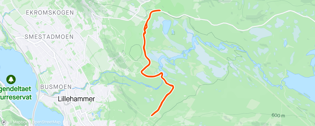 Map of the activity, Afternoon Run med Kristoffer