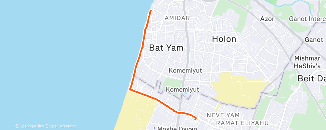 Map of the activity, Afternoon Run