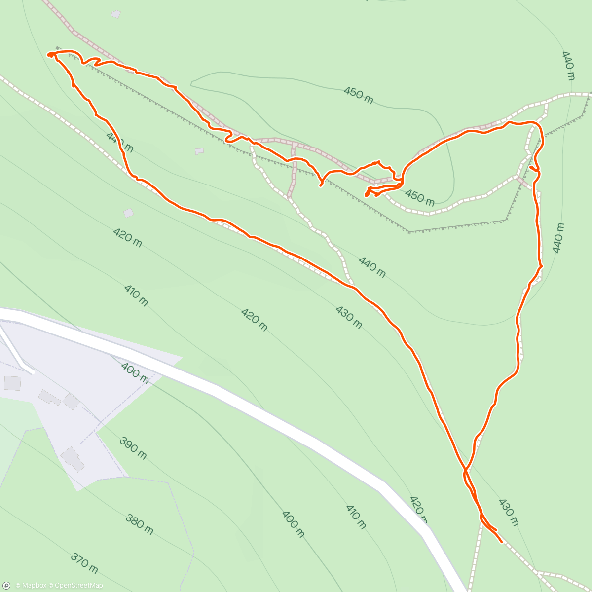 Map of the activity, Stanage Edge