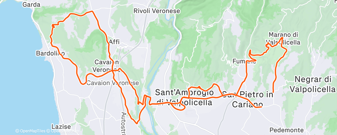 Map of the activity, Pedalata mattutina