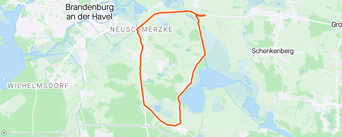 Kaart van de activiteit “Neuschmerzke-Wust-Emster Kanal-Rietz-Prützke-Paterdamm-Schmerzke-Neuschmerzke”