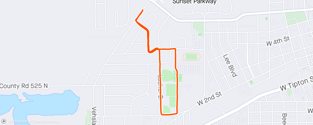 Map of the activity, C2 5K week three