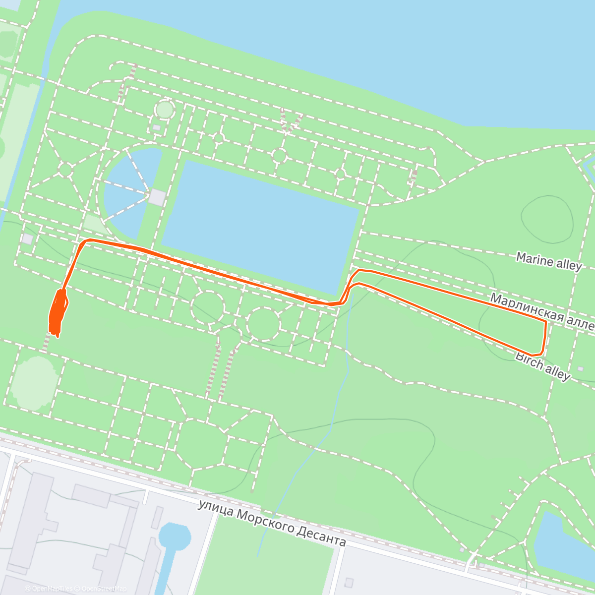 Map of the activity, Lunch Workout