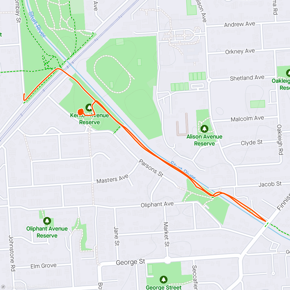 Map of the activity, Chasing the boy on his bike