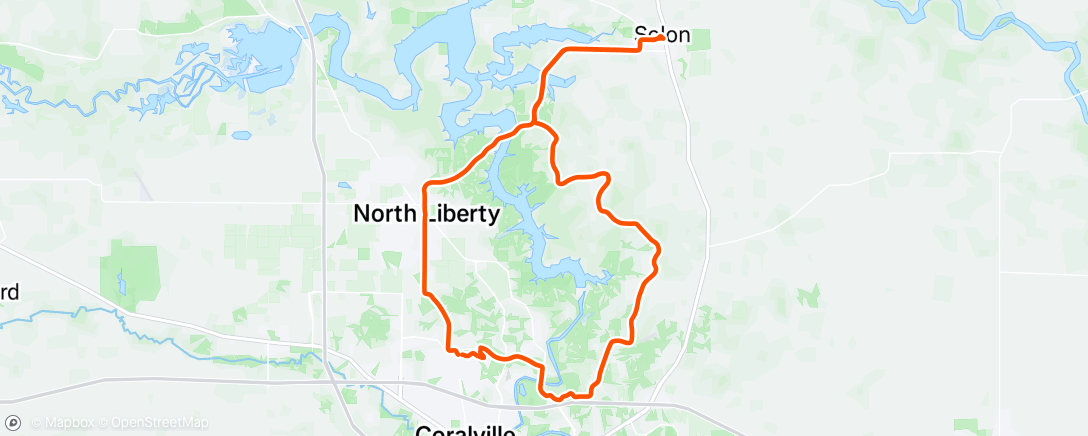 Map of the activity, Lunch Ride