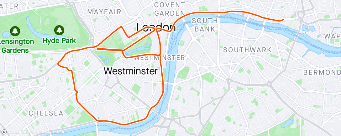 Map of the activity, Zwift - Active recovery high cadence plus pyramid in London