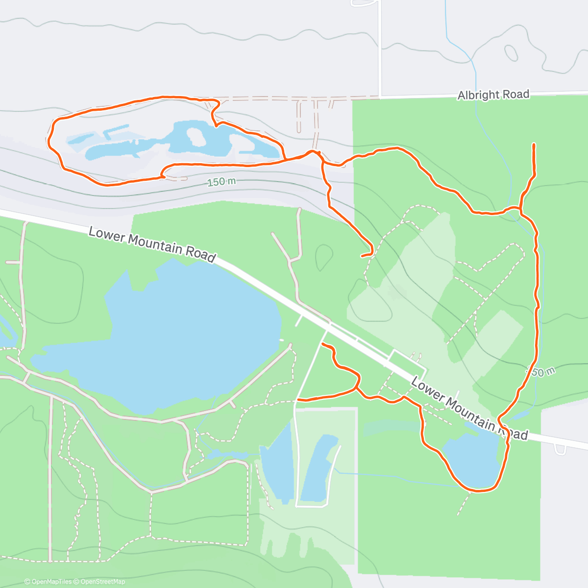 Map of the activity, Hiking