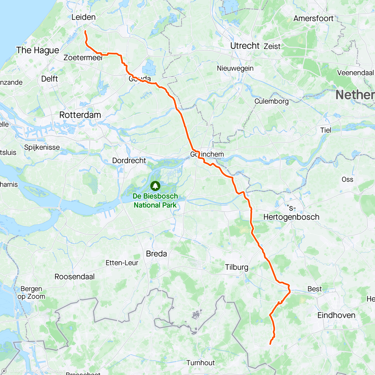 Map of the activity, Bladel - Zoeterwoude