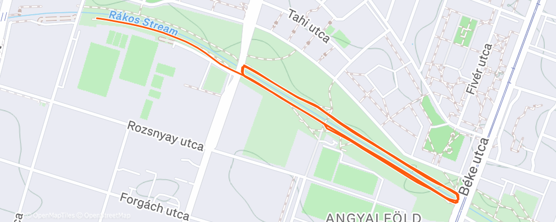 Map of the activity, Afternoon Run