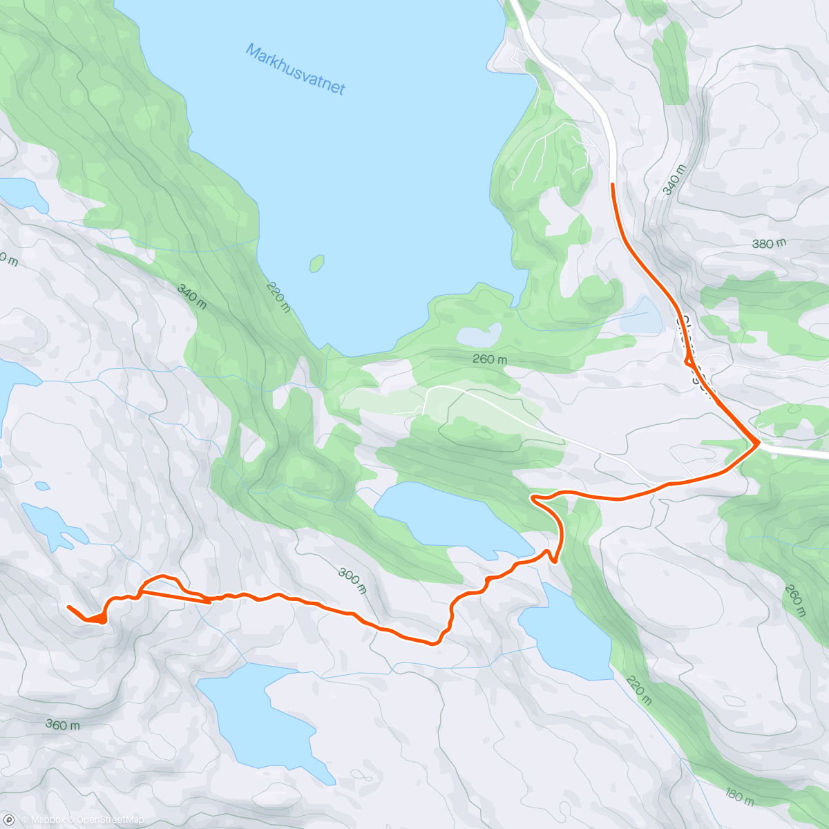 Map of the activity, Tur til Hesjetinden