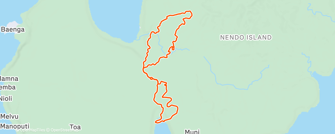 Карта физической активности (Zwift - zone 2 on Wandering Flats in Makuri Islands)