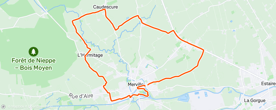 Map of the activity, Course à pied le matin