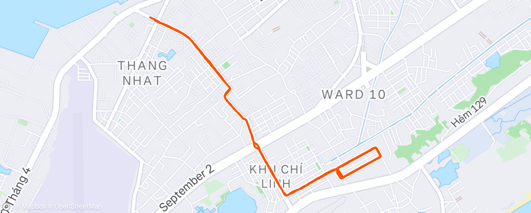 Map of the activity, Night Run Hi