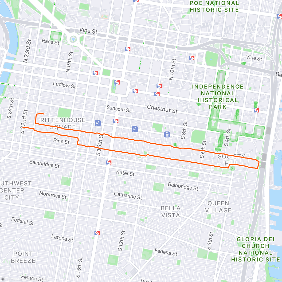 Map of the activity, Evening Run