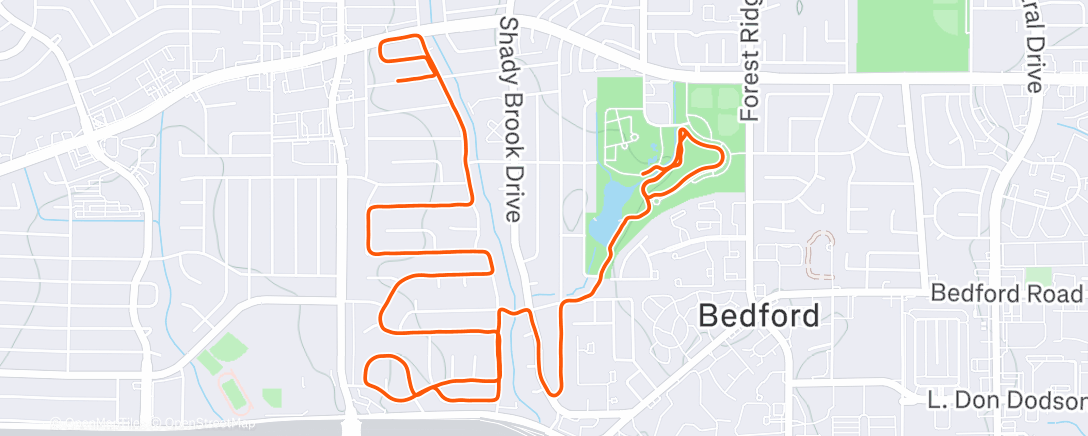 Map of the activity, Afternoon Run