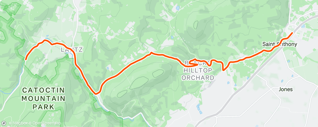 Map of the activity, Afternoon Ride