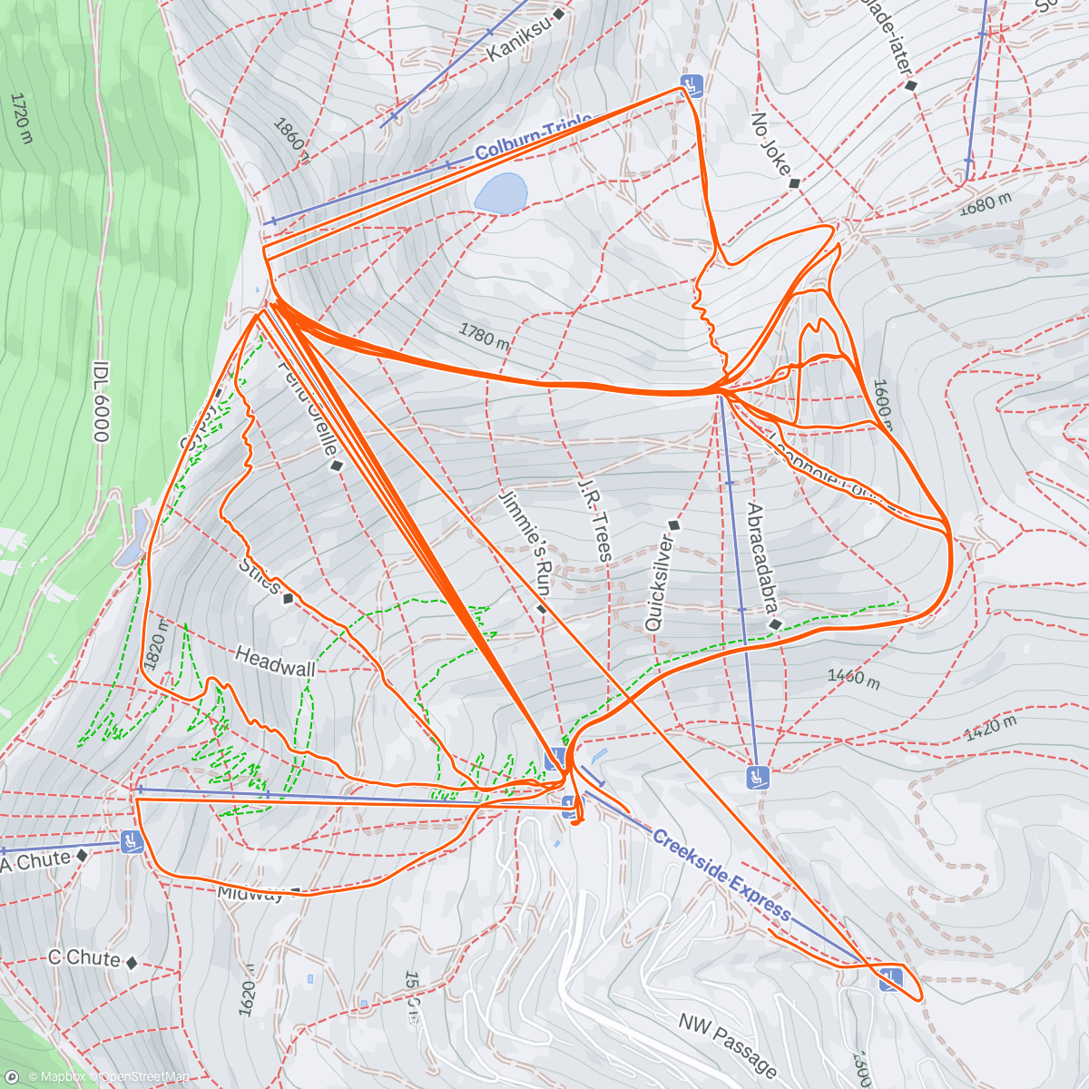 Map of the activity, Day #13 of 54: Schweitzer Mountain Resort