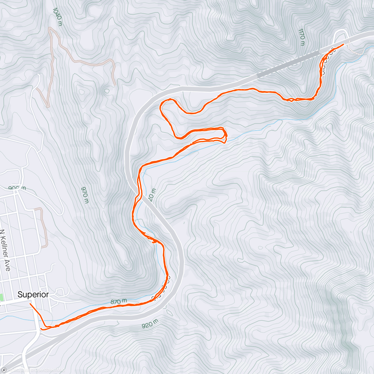 Map of the activity, Legends of Superior Trail