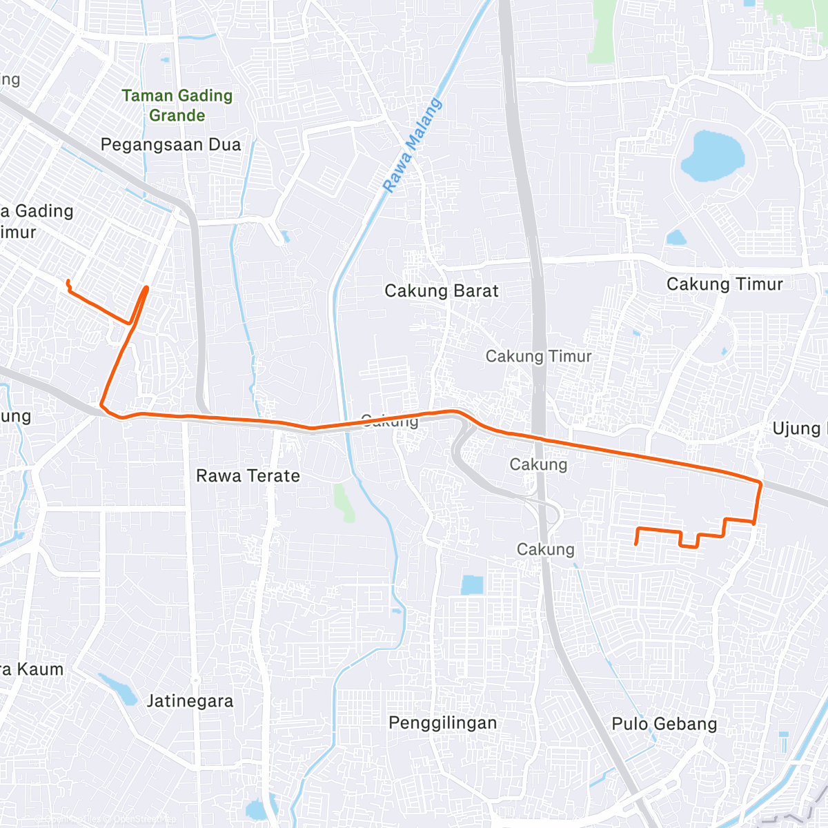 Map of the activity, Evening Ride