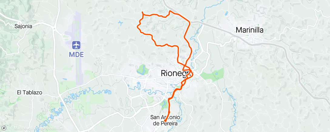 Karte der Aktivität „Rionegro san antonio las cuchillas”