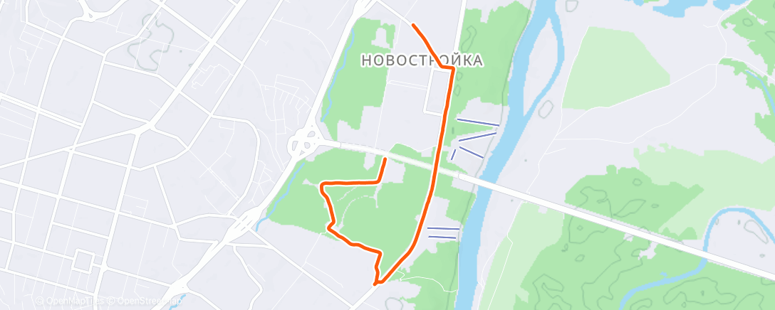 Map of the activity, Evening Run