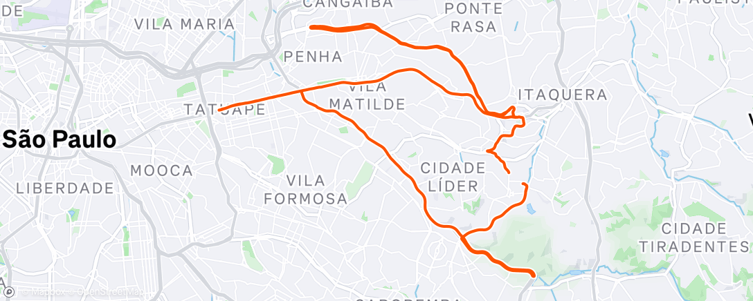 Map of the activity, Pedalada matinal