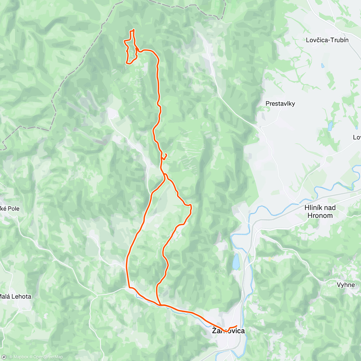 Map of the activity, ZC - Partizánska chata - ZC