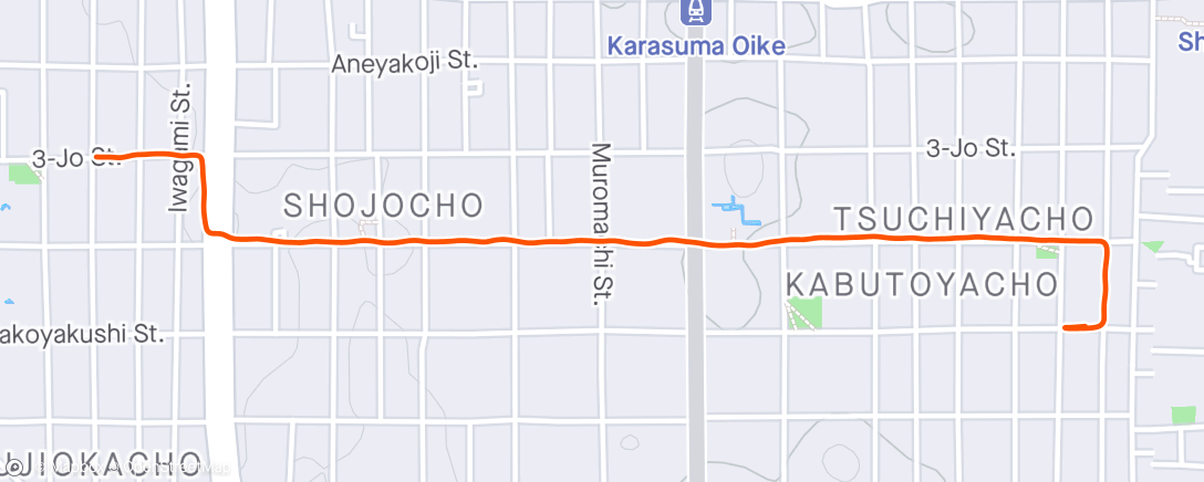 Map of the activity, カモスイ行き 2km 9:49