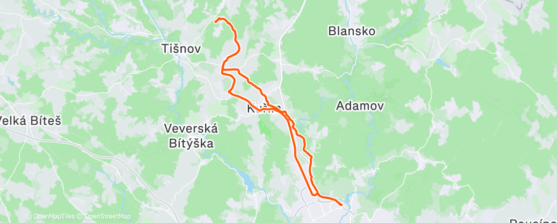 Map of the activity, Cycling