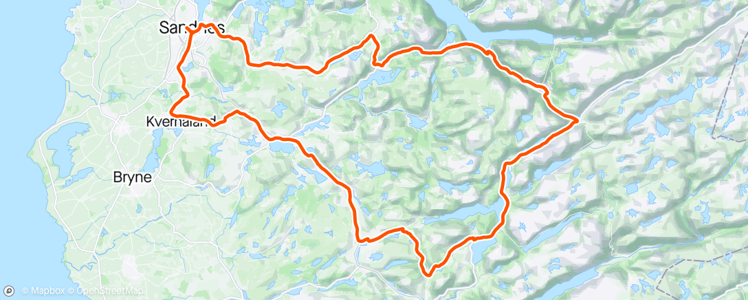 Map of the activity, Årets første Byrkjedalsrunde