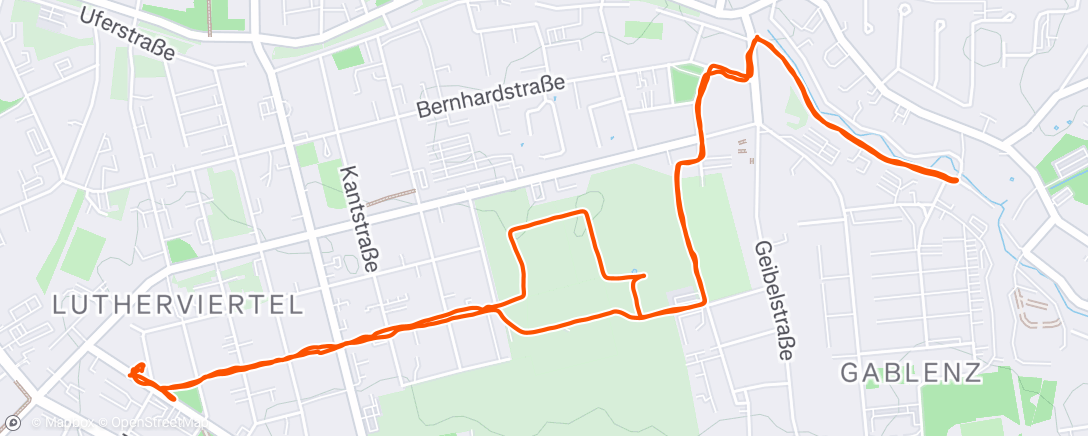 Map of the activity, Lauf am Nachmittag