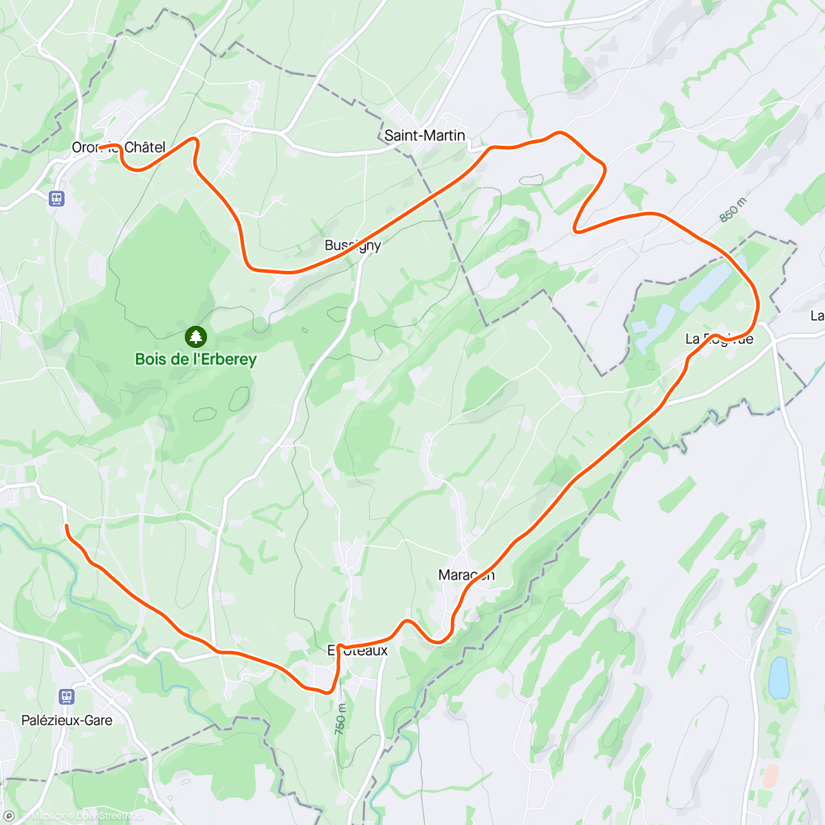 Carte de l'activité Giro pomeridiano