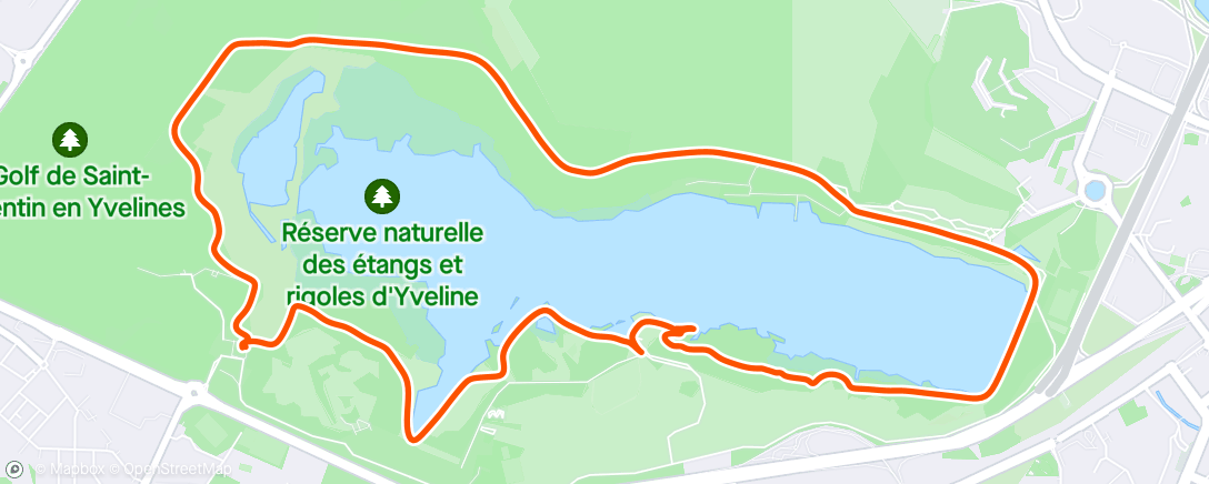 Map of the activity, Tour du lac à trappes